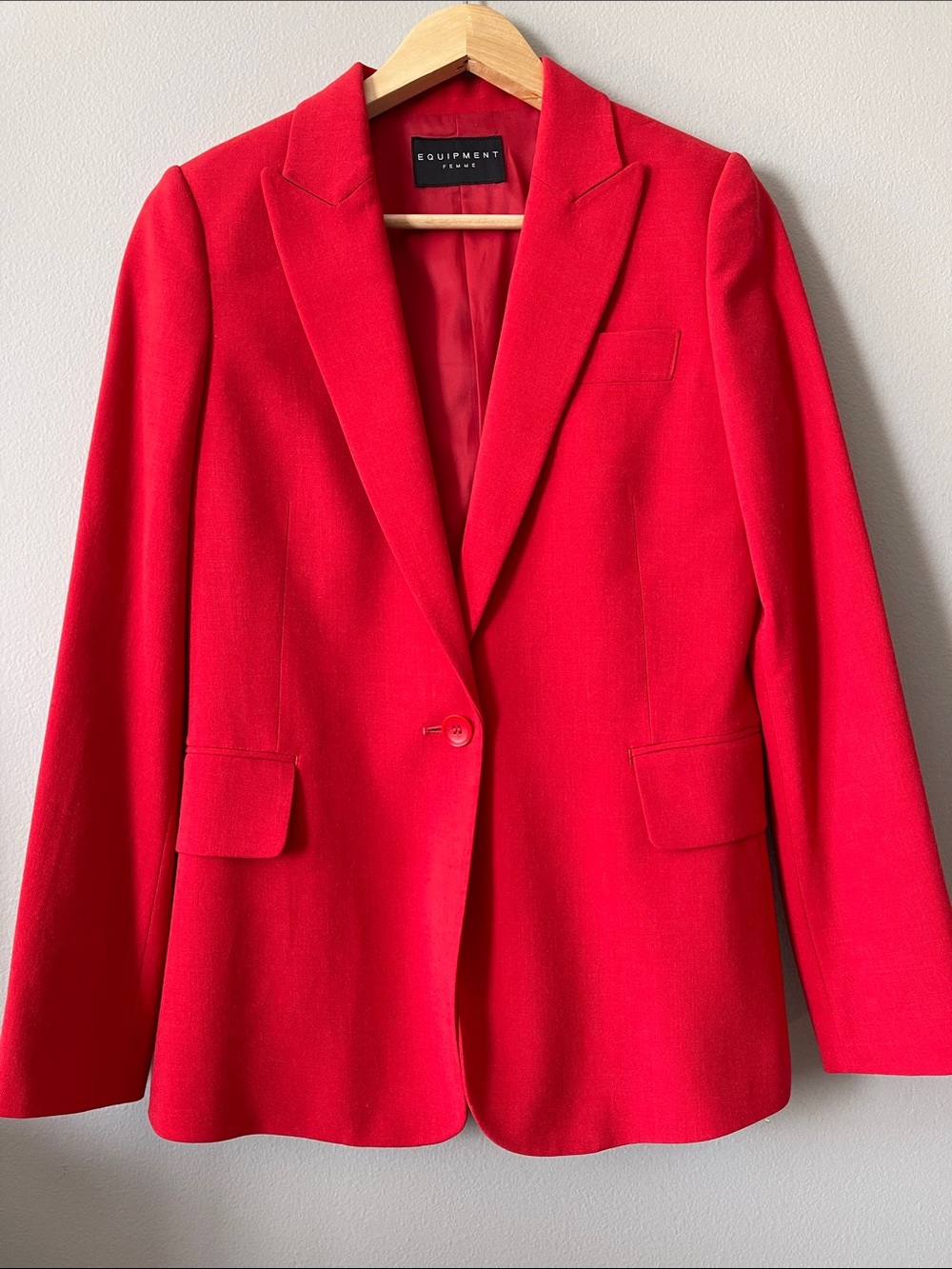 Equipment Red Single-Button Tailored Blazer